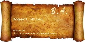 Bogert Ariel névjegykártya